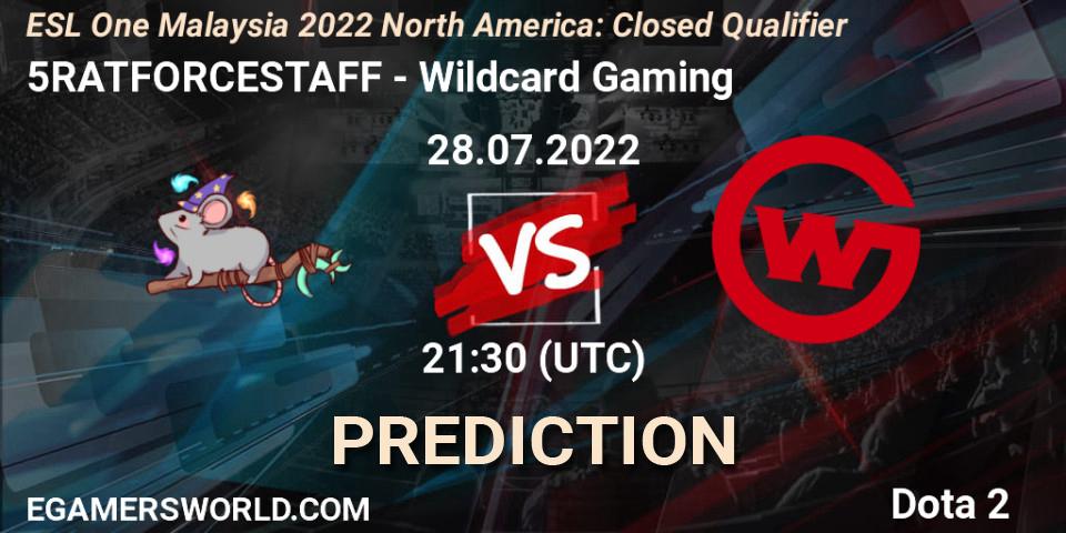 5RATFORCESTAFF vs Wildcard Gaming: Betting TIp, Match Prediction. 28.07.22. Dota 2, ESL One Malaysia 2022 North America: Closed Qualifier