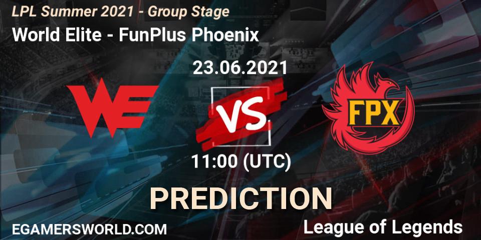 World Elite vs FunPlus Phoenix: Betting TIp, Match Prediction. 23.06.21. LoL, LPL Summer 2021 - Group Stage