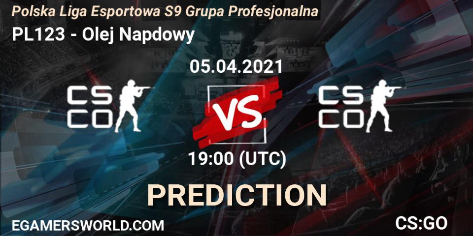 PL123 vs Olej Napędowy: Betting TIp, Match Prediction. 05.04.2021 at 19:00. Counter-Strike (CS2), Polska Liga Esportowa S9 Grupa Profesjonalna