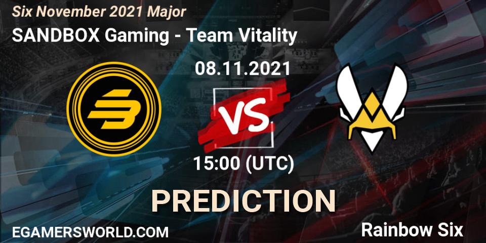 Team Vitality vs SANDBOX Gaming: Betting TIp, Match Prediction. 10.11.21. Rainbow Six, Six Sweden Major 2021