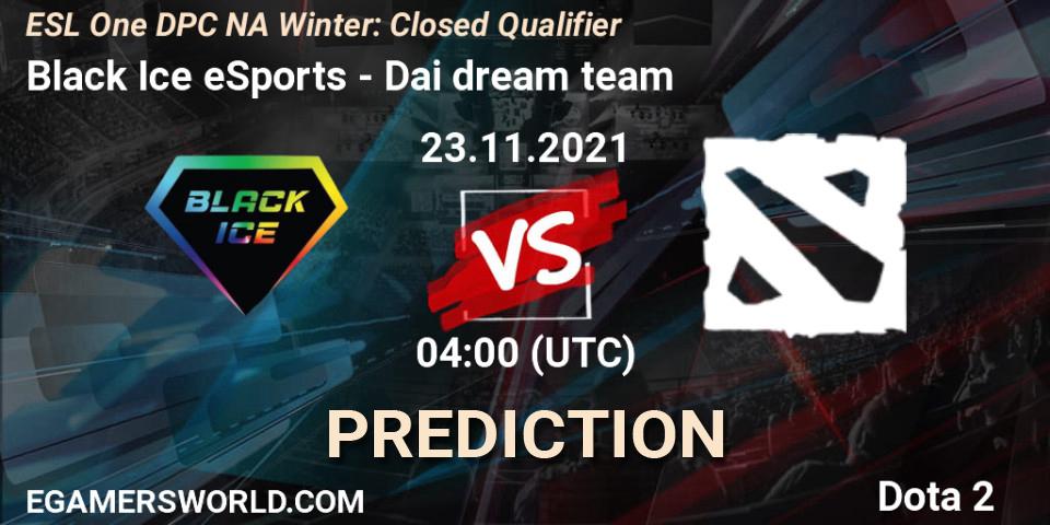 Black Ice eSports vs Dai dream team: Betting TIp, Match Prediction. 23.11.2021 at 04:24. Dota 2, DPC 2022 Season 1: North America - Closed Qualifier (ESL One Winter 2021)