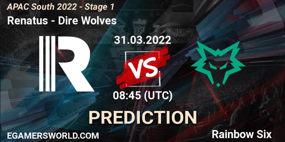 Renatus vs Dire Wolves: Betting TIp, Match Prediction. 31.03.2022 at 08:45. Rainbow Six, APAC South 2022 - Stage 1