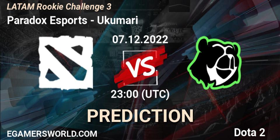 Paradox Esports vs Ukumari: Betting TIp, Match Prediction. 08.12.22. Dota 2, LATAM Rookie Challenge 3