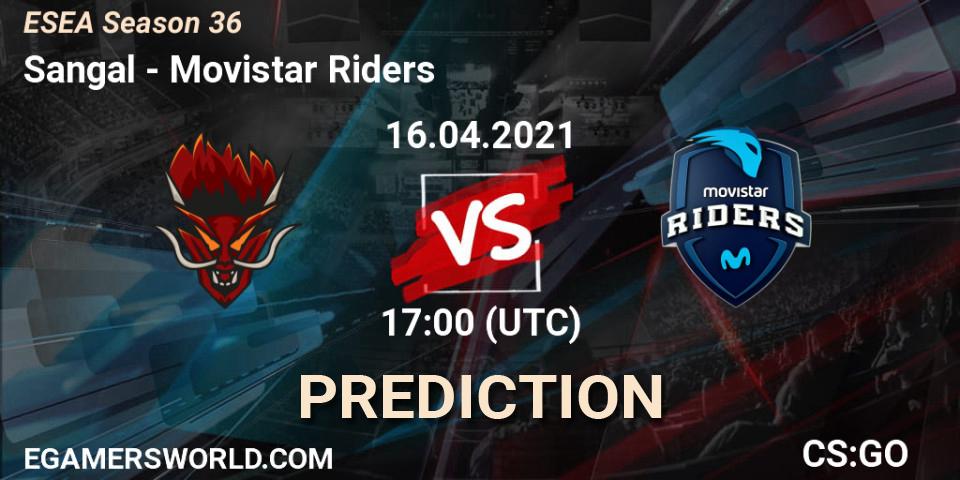 Sangal vs Movistar Riders: Betting TIp, Match Prediction. 16.04.2021 at 17:00. Counter-Strike (CS2), ESEA Premier Season 36 Europe Relegation
