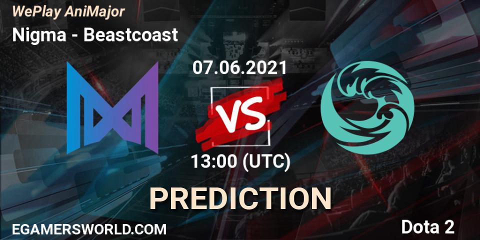 Nigma vs Beastcoast: Betting TIp, Match Prediction. 07.06.21. Dota 2, WePlay AniMajor 2021