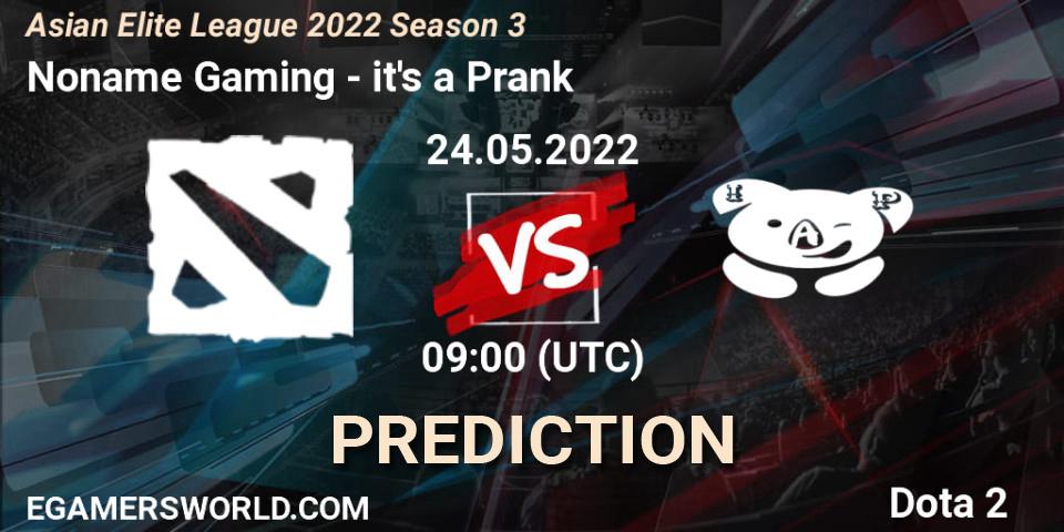 Noname Gaming vs it's a Prank: Betting TIp, Match Prediction. 24.05.2022 at 08:52. Dota 2, Asian Elite League 2022 Season 3