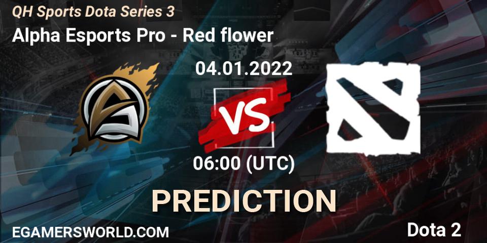 Alpha Esports Pro vs Red flower: Betting TIp, Match Prediction. 04.01.2022 at 06:22. Dota 2, QH Sports Dota Series 3