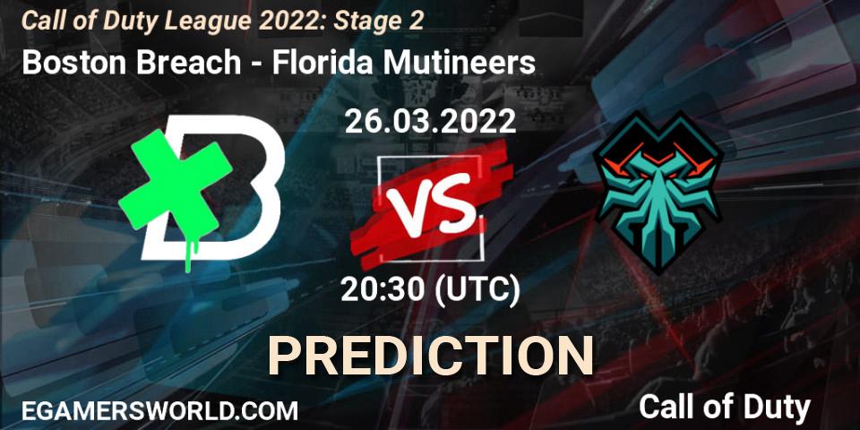 Boston Breach vs Florida Mutineers: Betting TIp, Match Prediction. 26.03.2022 at 20:30. Call of Duty, Call of Duty League 2022: Stage 2