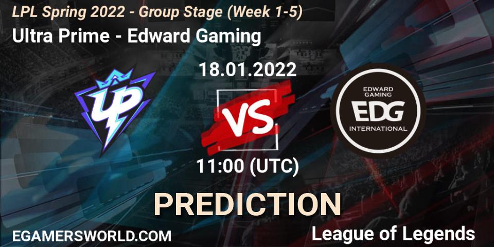 Ultra Prime vs Edward Gaming: Betting TIp, Match Prediction. 18.01.22. LoL, LPL Spring 2022 - Group Stage (Week 1-5)