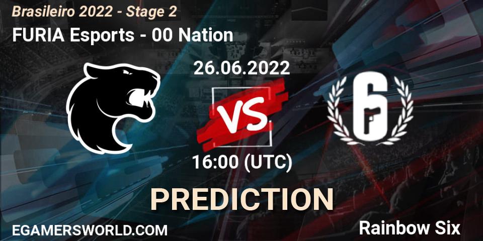 FURIA Esports vs 00 Nation: Betting TIp, Match Prediction. 26.06.2022 at 19:00. Rainbow Six, Brasileirão 2022 - Stage 2