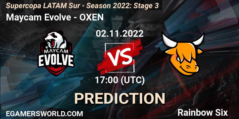 Maycam Evolve vs OXEN: Betting TIp, Match Prediction. 02.11.2022 at 17:00. Rainbow Six, Supercopa LATAM Sur - Season 2022: Stage 3