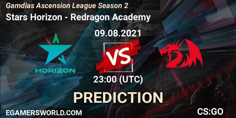 Stars Horizon vs Redragon Academy: Betting TIp, Match Prediction. 09.08.2021 at 22:00. Counter-Strike (CS2), Gamdias Ascension League Season 2