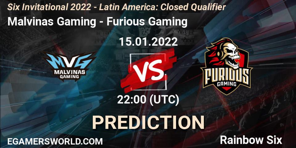 Malvinas Gaming vs Furious Gaming: Betting TIp, Match Prediction. 31.01.2022 at 17:30. Rainbow Six, Six Invitational 2022 - Latin America: Closed Qualifier