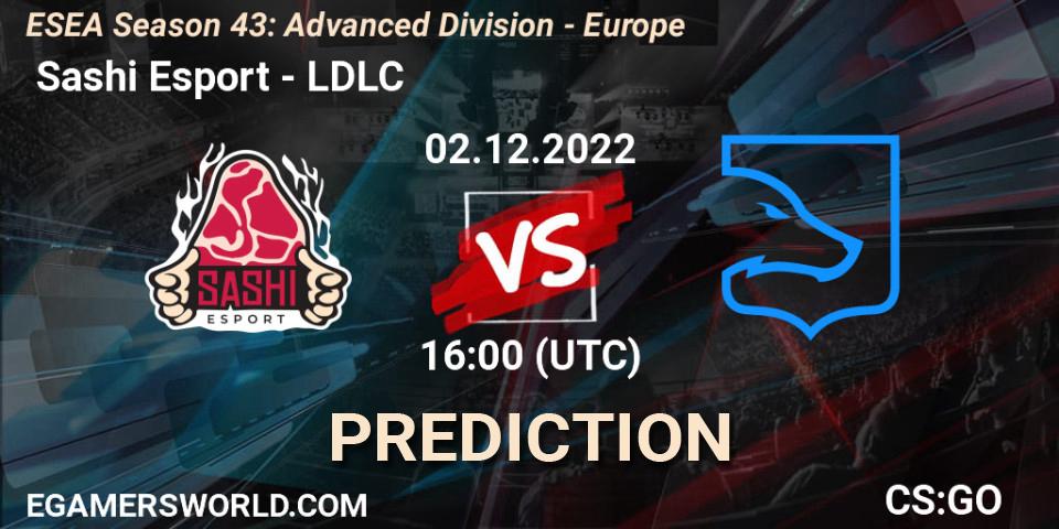  Sashi Esport vs LDLC: Betting TIp, Match Prediction. 02.12.22. CS2 (CS:GO), ESEA Season 43: Advanced Division - Europe