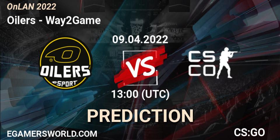 Oilers vs Way2Game: Betting TIp, Match Prediction. 09.04.2022 at 13:10. Counter-Strike (CS2), OnLAN 2022