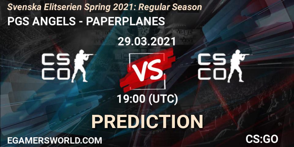 PGS ANGELS vs PAPERPLANES: Betting TIp, Match Prediction. 30.03.2021 at 19:00. Counter-Strike (CS2), Svenska Elitserien Spring 2021: Regular Season