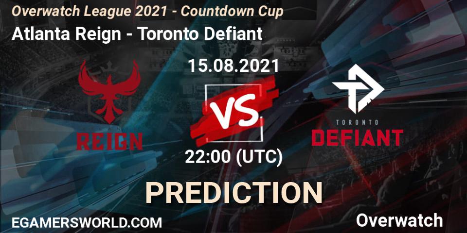 Atlanta Reign vs Toronto Defiant: Betting TIp, Match Prediction. 15.08.21. Overwatch, Overwatch League 2021 - Countdown Cup