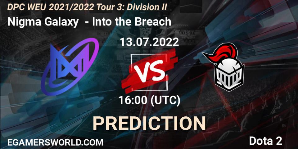 Nigma Galaxy vs Into the Breach: Betting TIp, Match Prediction. 13.07.22. Dota 2, DPC WEU 2021/2022 Tour 3: Division II