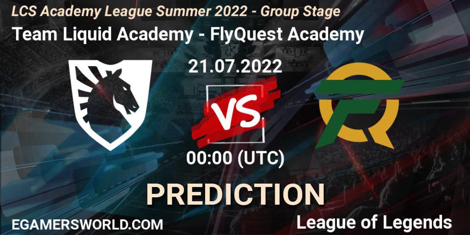 Team Liquid Academy vs FlyQuest Academy: Betting TIp, Match Prediction. 21.07.22. LoL, LCS Academy League Summer 2022 - Group Stage
