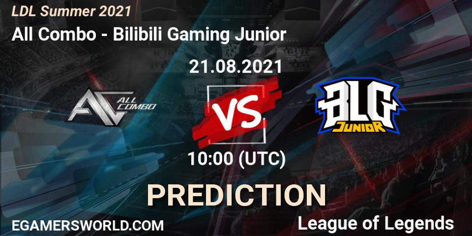 All Combo vs Bilibili Gaming Junior: Betting TIp, Match Prediction. 21.08.21. LoL, LDL Summer 2021