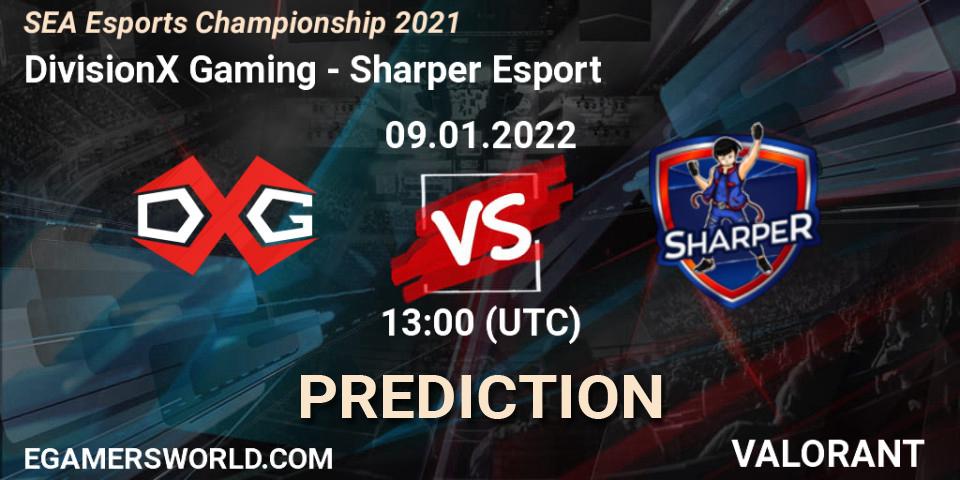 DivisionX Gaming vs Sharper Esport: Betting TIp, Match Prediction. 09.01.2022 at 13:00. VALORANT, SEA Esports Championship 2021