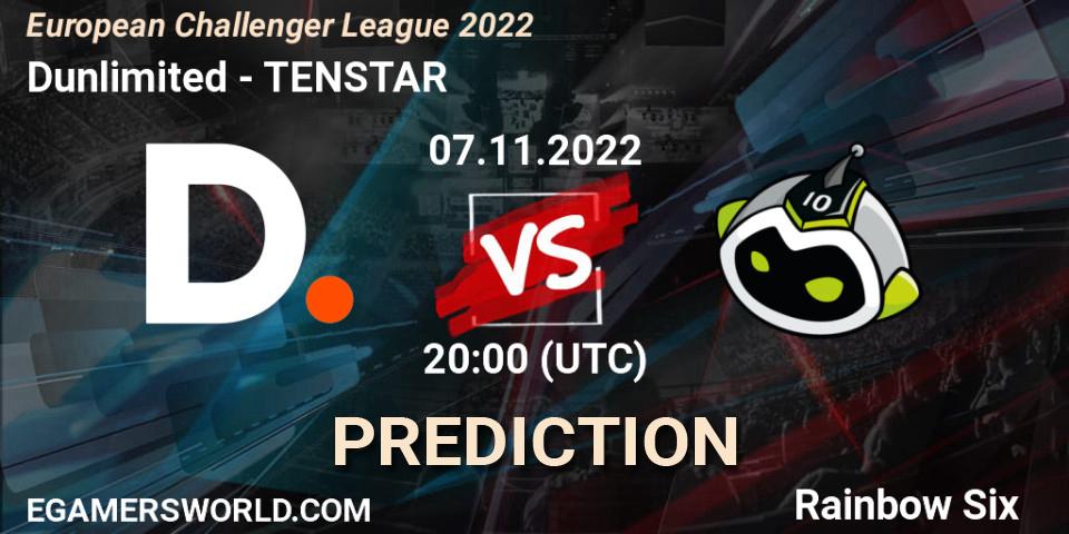 Dunlimited vs TENSTAR: Betting TIp, Match Prediction. 07.11.2022 at 20:00. Rainbow Six, European Challenger League 2022