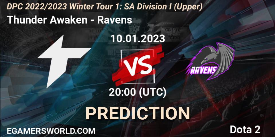 Thunder Awaken vs Ravens: Betting TIp, Match Prediction. 10.01.2023 at 20:05. Dota 2, DPC 2022/2023 Winter Tour 1: SA Division I (Upper) 