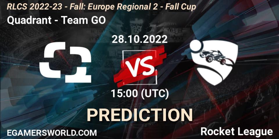 Quadrant vs Team GO: Betting TIp, Match Prediction. 28.10.22. Rocket League, RLCS 2022-23 - Fall: Europe Regional 2 - Fall Cup