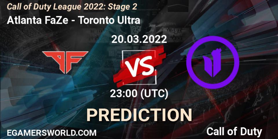 Atlanta FaZe vs Toronto Ultra: Betting TIp, Match Prediction. 20.03.2022 at 22:00. Call of Duty, Call of Duty League 2022: Stage 2