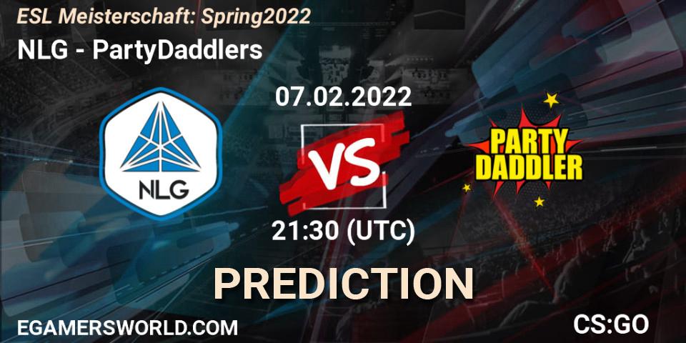 NLG vs PartyDaddlers: Betting TIp, Match Prediction. 07.02.2022 at 21:30. Counter-Strike (CS2), ESL Meisterschaft: Spring 2022