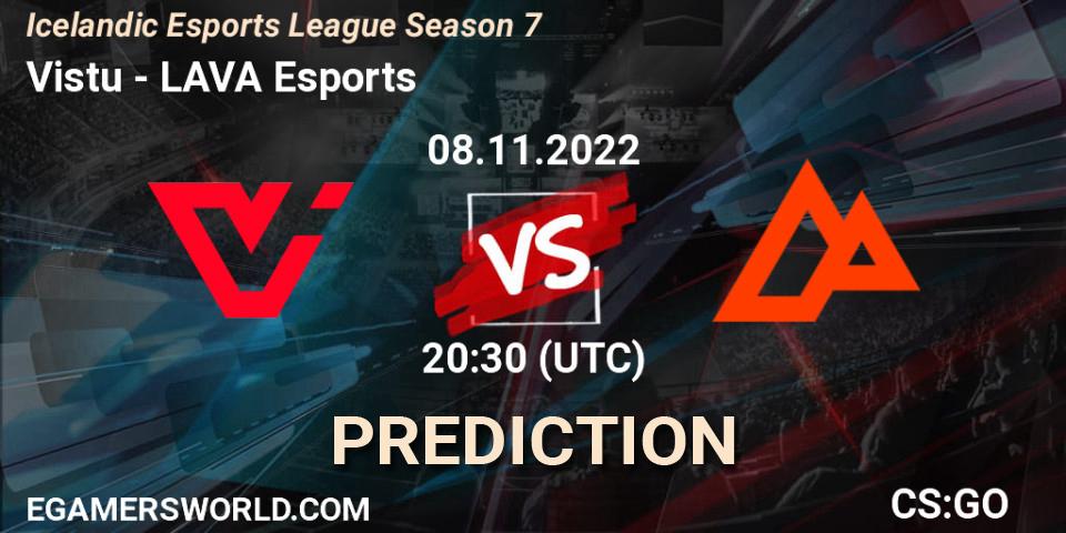 Viðstöðu vs LAVA Esports: Betting TIp, Match Prediction. 08.11.2022 at 20:30. Counter-Strike (CS2), Icelandic Esports League Season 7