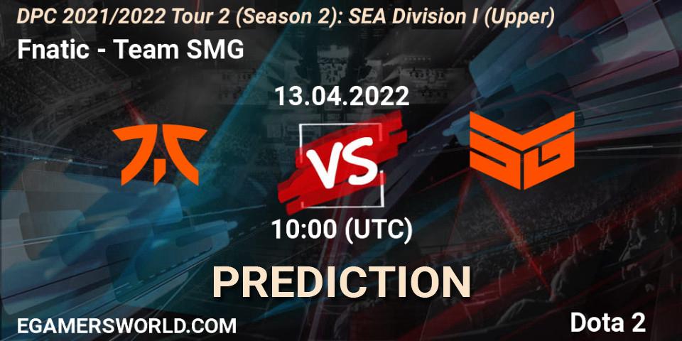 Fnatic vs Team SMG: Betting TIp, Match Prediction. 13.04.22. Dota 2, DPC 2021/2022 Tour 2 (Season 2): SEA Division I (Upper)