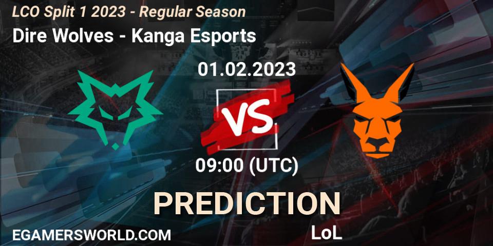 Dire Wolves vs Kanga Esports: Betting TIp, Match Prediction. 01.02.23. LoL, LCO Split 1 2023 - Regular Season