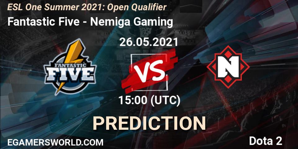 Fantastic Five vs Nemiga Gaming: Betting TIp, Match Prediction. 26.05.2021 at 15:08. Dota 2, ESL One Summer 2021: Open Qualifier