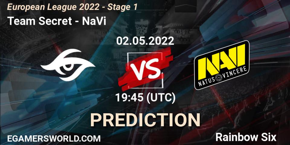 Team Secret vs NaVi: Betting TIp, Match Prediction. 02.05.22. Rainbow Six, European League 2022 - Stage 1