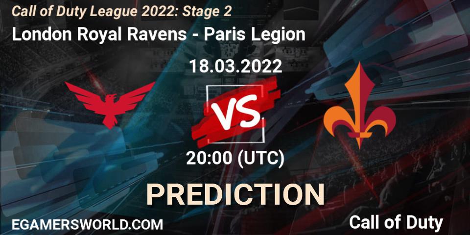 London Royal Ravens vs Paris Legion: Betting TIp, Match Prediction. 18.03.2022 at 20:00. Call of Duty, Call of Duty League 2022: Stage 2