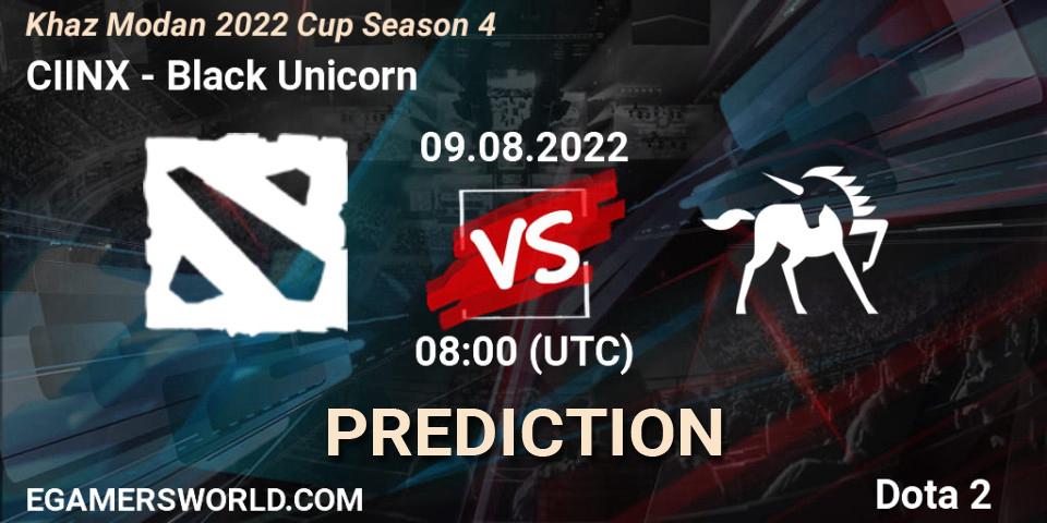 CIINX vs Black Unicorn: Betting TIp, Match Prediction. 09.08.2022 at 08:00. Dota 2, Khaz Modan 2022 Cup Season 4