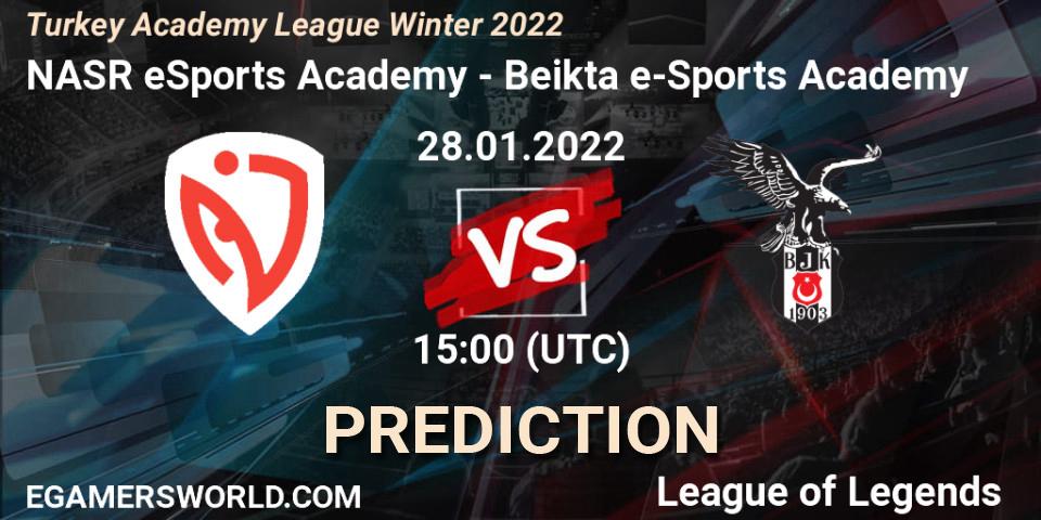 NASR eSports Academy vs Beşiktaş e-Sports Academy: Betting TIp, Match Prediction. 28.01.2022 at 15:00. LoL, Turkey Academy League Winter 2022