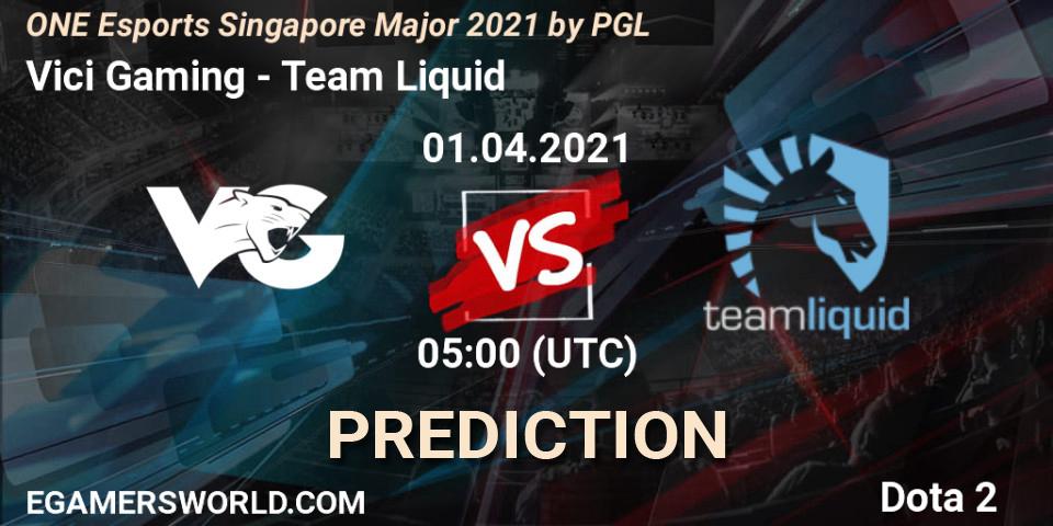 Vici Gaming vs Team Liquid: Betting TIp, Match Prediction. 01.04.21. Dota 2, ONE Esports Singapore Major 2021