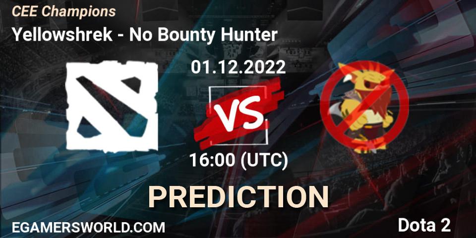 Yellowshrek vs No Bounty Hunter: Betting TIp, Match Prediction. 01.12.22. Dota 2, CEE Champions
