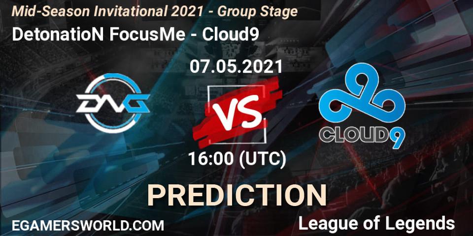 DetonatioN FocusMe vs Cloud9: Betting TIp, Match Prediction. 07.05.2021 at 16:00. LoL, Mid-Season Invitational 2021 - Group Stage