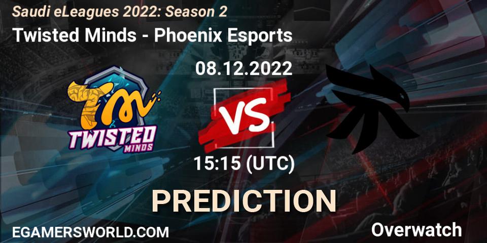 Twisted Minds vs Phoenix Esports: Betting TIp, Match Prediction. 08.12.2022 at 15:45. Overwatch, Saudi eLeagues 2022: Season 2
