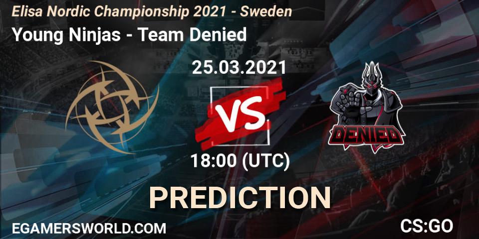 Young Ninjas vs Team Denied: Betting TIp, Match Prediction. 25.03.21. CS2 (CS:GO), Elisa Nordic Championship 2021 - Sweden