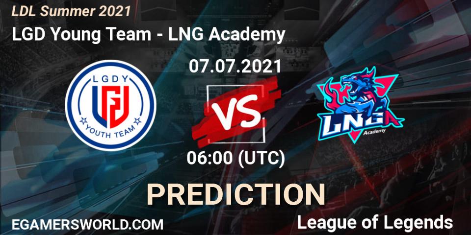 LGD Young Team vs LNG Academy: Betting TIp, Match Prediction. 07.07.2021 at 06:00. LoL, LDL Summer 2021