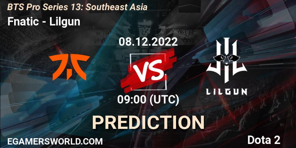 Fnatic vs Lilgun: Betting TIp, Match Prediction. 08.12.22. Dota 2, BTS Pro Series 13: Southeast Asia