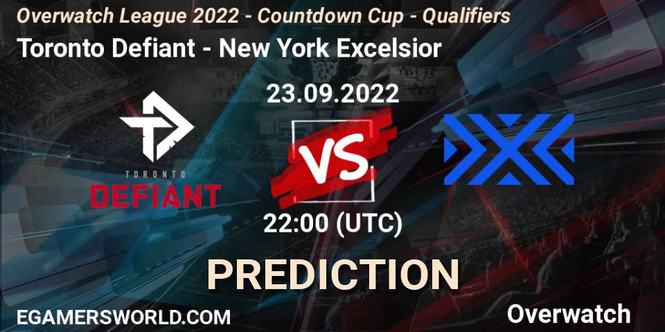 Toronto Defiant vs New York Excelsior: Betting TIp, Match Prediction. 23.09.22. Overwatch, Overwatch League 2022 - Countdown Cup - Qualifiers