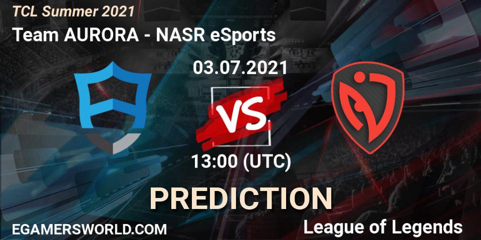 Team AURORA vs NASR eSports: Betting TIp, Match Prediction. 03.07.21. LoL, TCL Summer 2021