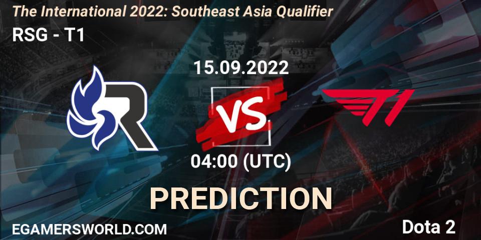 RSG vs T1: Betting TIp, Match Prediction. 15.09.22. Dota 2, The International 2022: Southeast Asia Qualifier