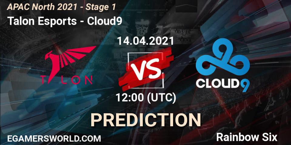 Talon Esports vs Cloud9: Betting TIp, Match Prediction. 14.04.2021 at 12:00. Rainbow Six, APAC North 2021 - Stage 1