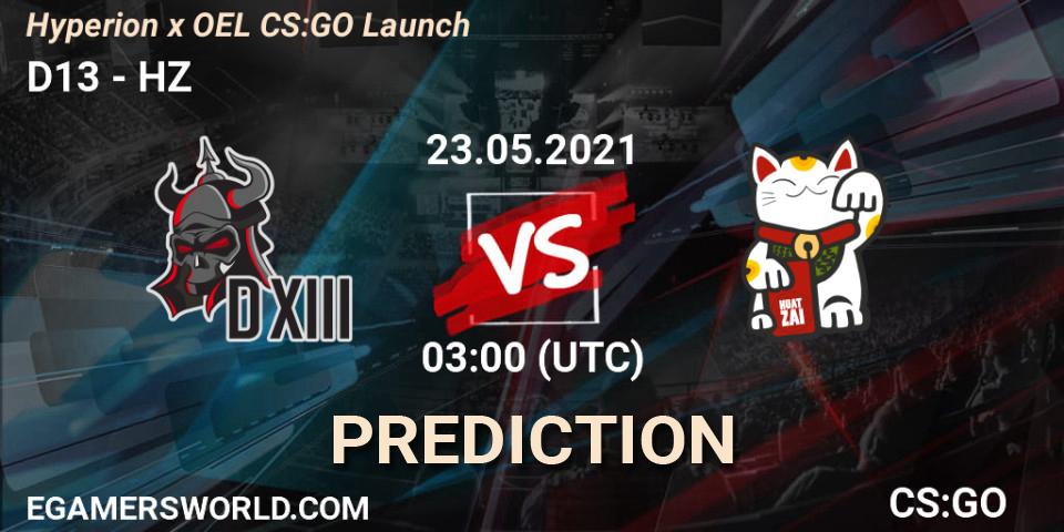 D13 vs HZ: Betting TIp, Match Prediction. 23.05.21. CS2 (CS:GO), Hyperion x OEL CS:GO Launch